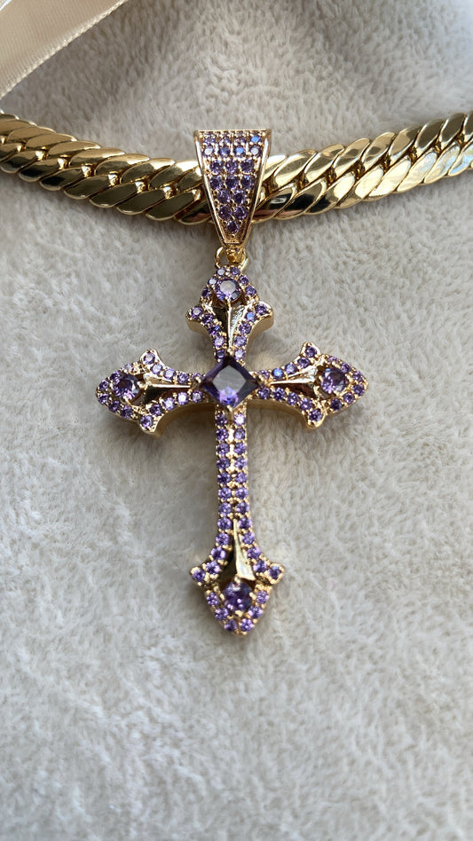 CHAIN WITH PURPLE CROSS