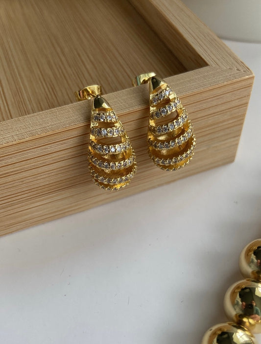 STONE STRIPE DROP EARRINGS