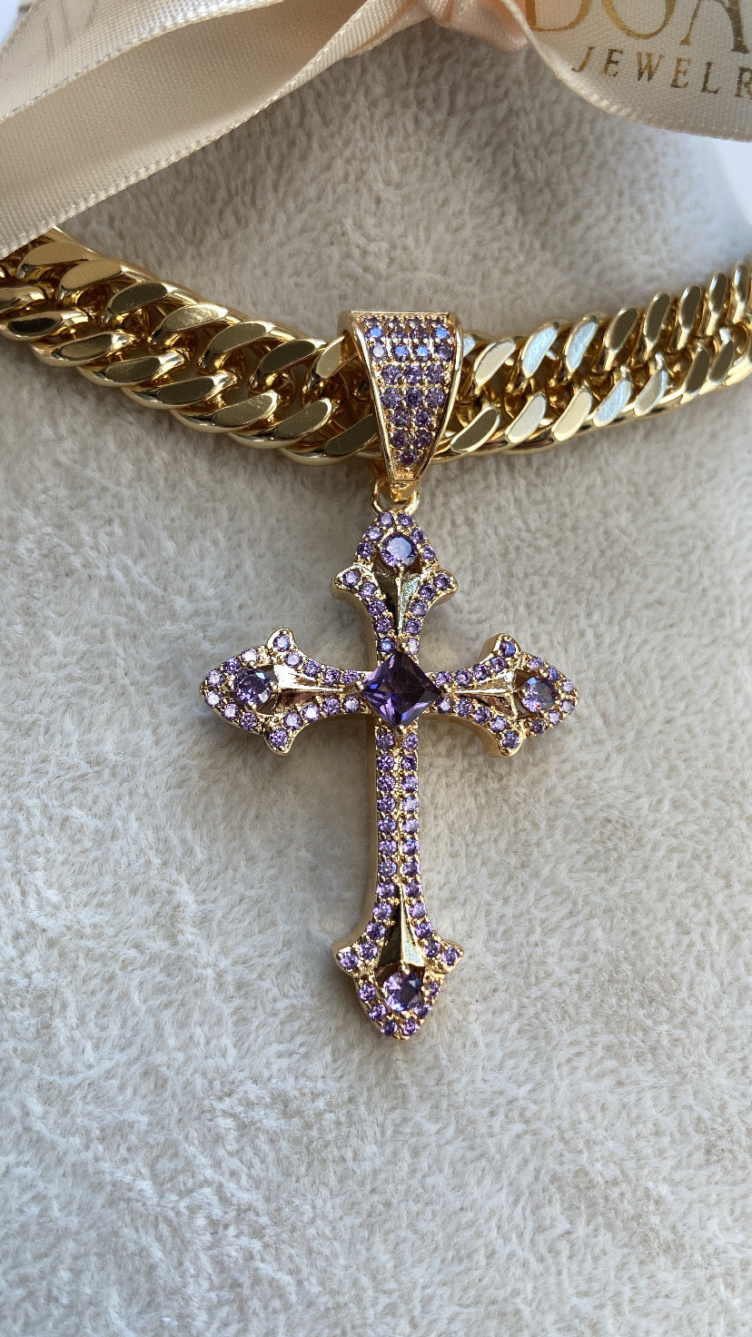 CHAIN WITH PURPLE CROSS