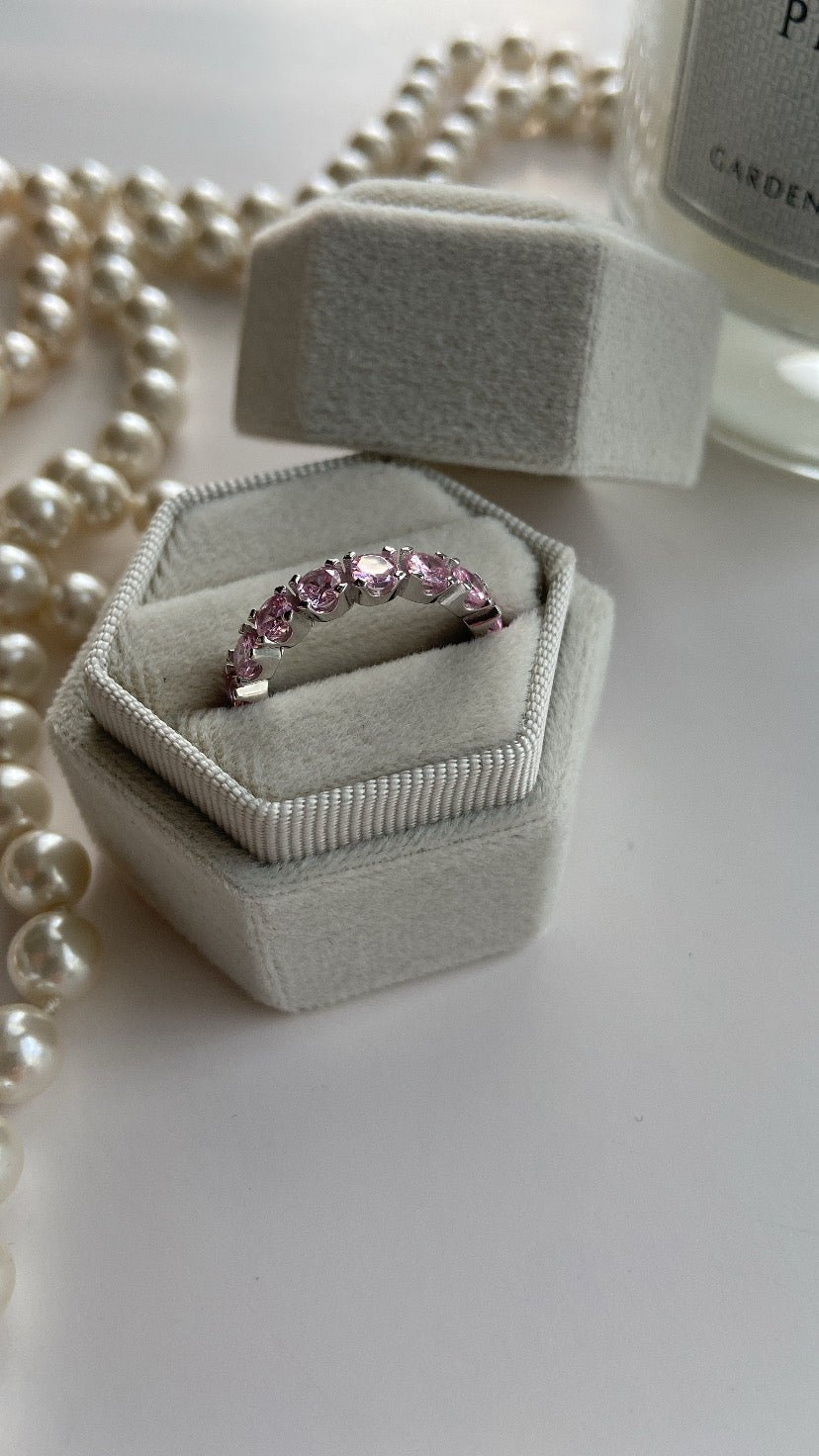 PINK ALL STONE RING