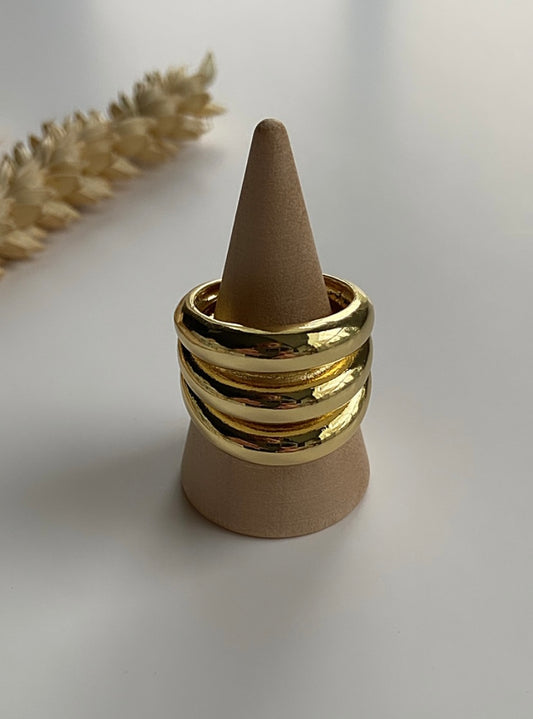 3 LINES CHUNKY RING