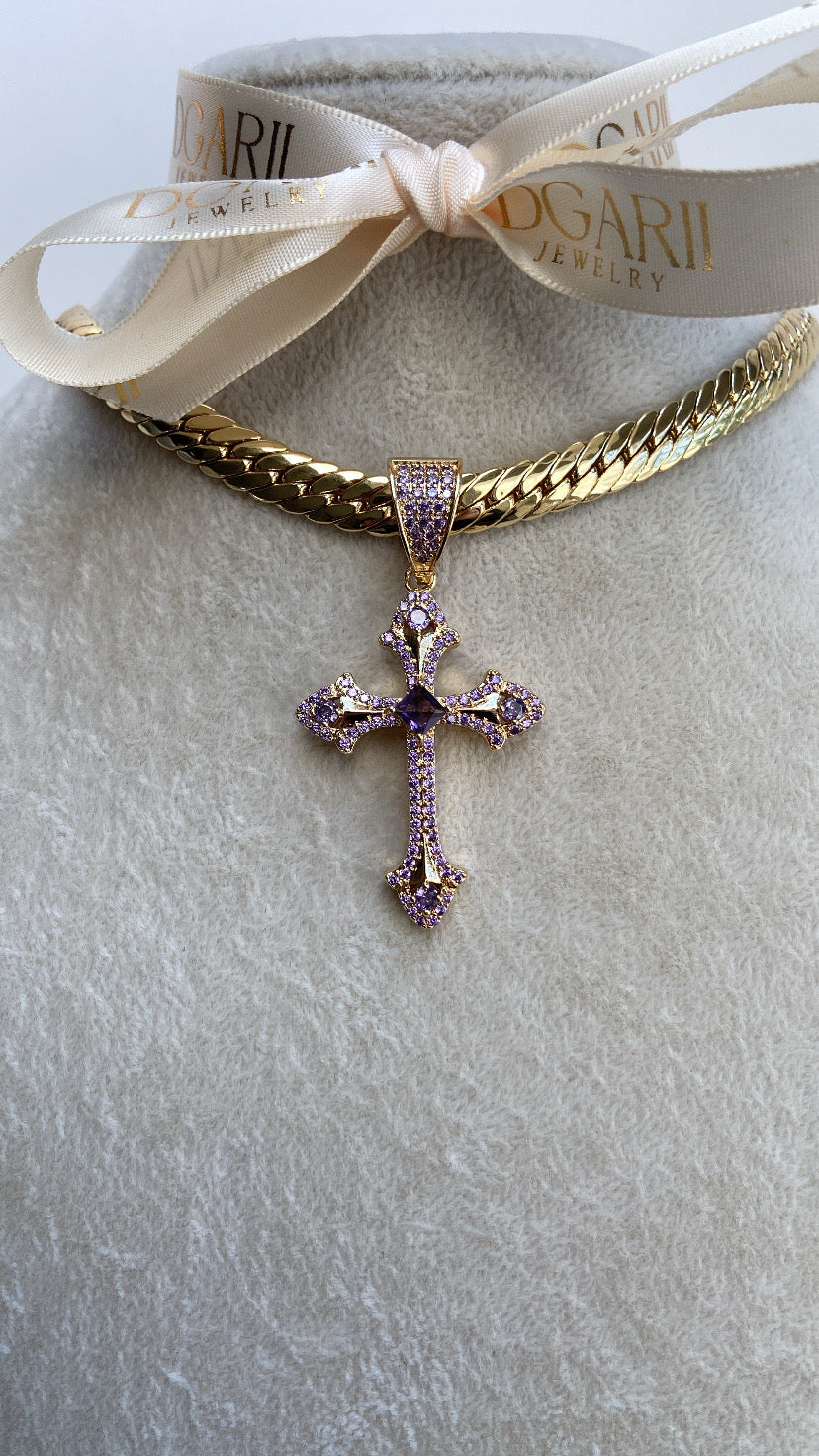 CHAIN WITH PURPLE CROSS