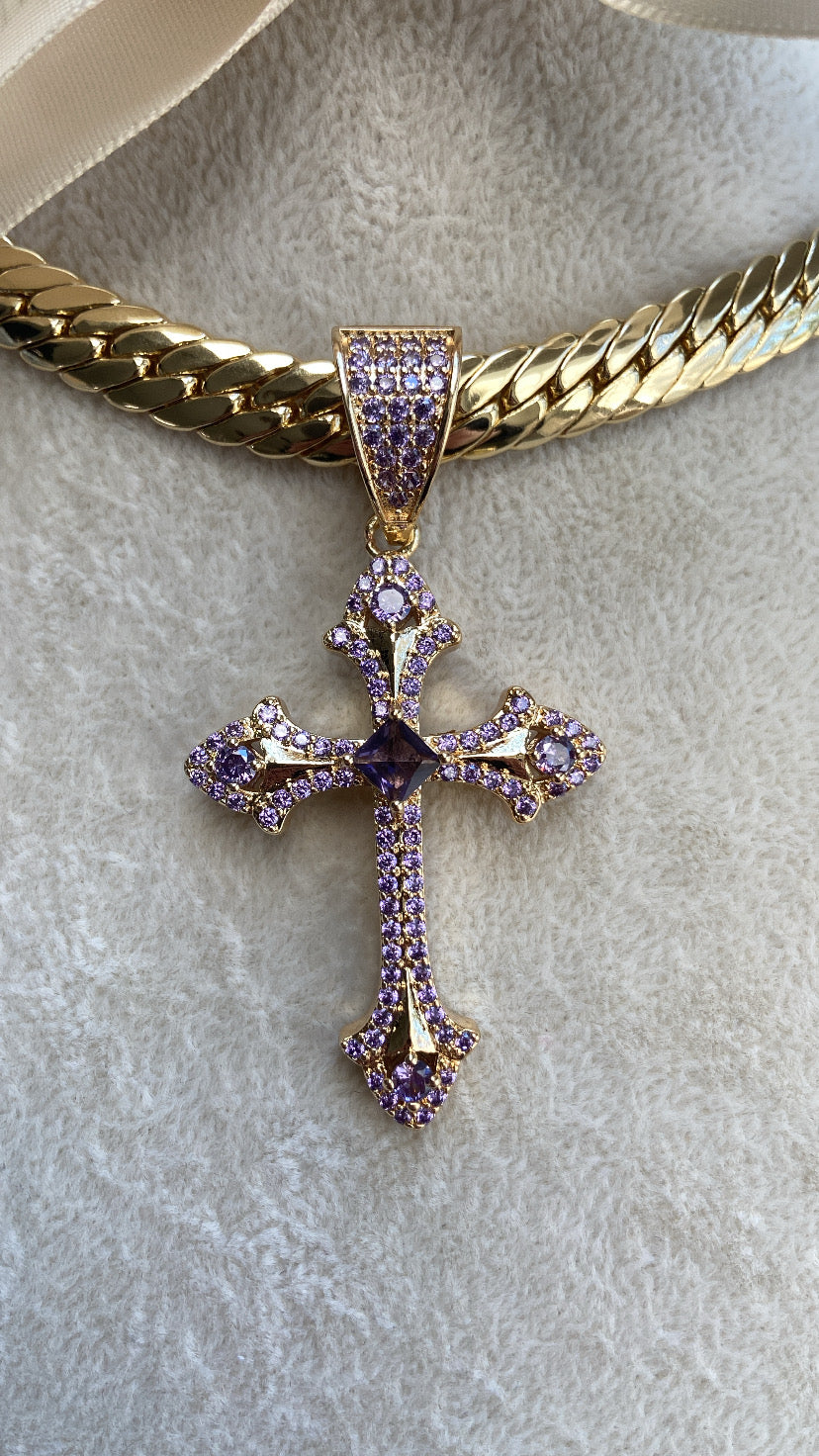 CHAIN WITH PURPLE CROSS